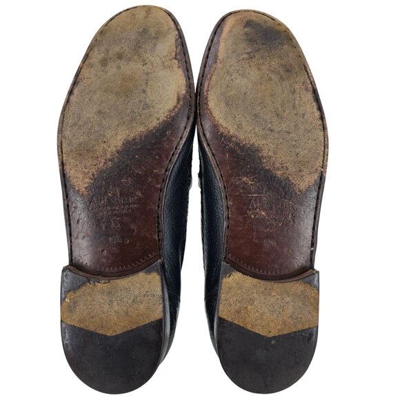 Aldo Bruè Italy Exotic Navy Blue Ostrich Leg Dress Shoe Men 10.5 Slip-on Loafers - Picture 4 of 11